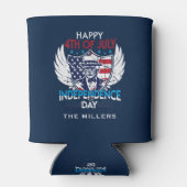 Patriotic Bold Eagle Aangepaste tekst Blikjeskoeler (Achterkant)