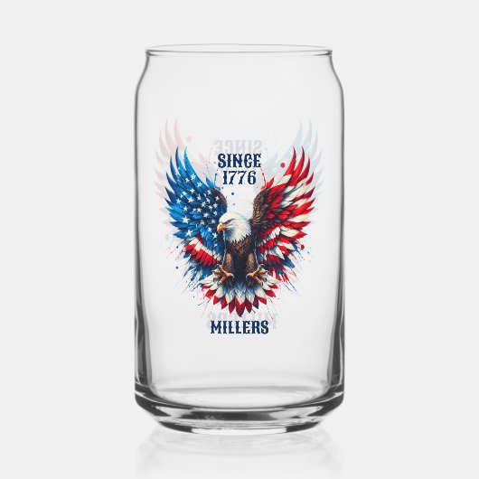 Patriotic Bold Eagle Snow Wereldbol Blikvorm Glas (Voorkant)