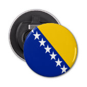 Patriotic Bosnië Herzegovina vlag Button Flesopener (Voorkant)