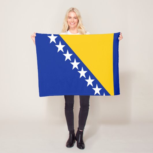 Patriotic Bosnië Herzegovina vlag Fleece Deken (In situ)