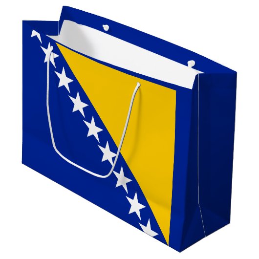 Patriotic Bosnië Herzegovina vlag Groot Cadeauzakje (Voorkant Gekanteld)