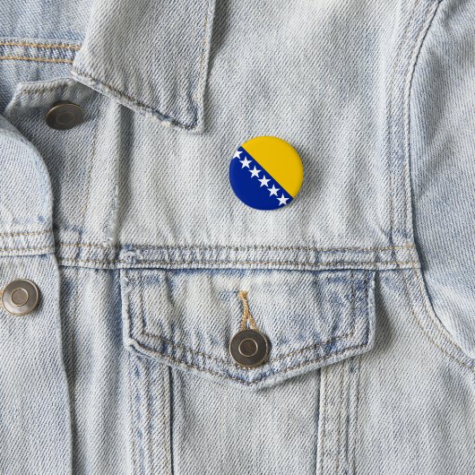 Patriotic Bosnië Herzegovina vlag Ronde Button 3,2 Cm (In situ)