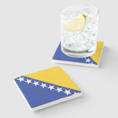 Patriotic Bosnië Herzegovina vlag Stenen Onderzetter (Zijkant)