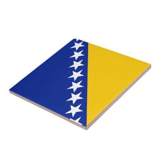 Patriotic Bosnië Herzegovina vlag Tegeltje (Zijkant)