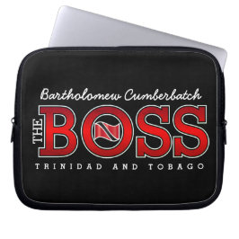 Patriotic BOSS Trinidad and Tobago Flag and NAME Laptop Sleeve