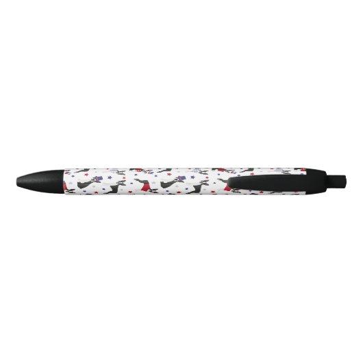 Patriotic Boston Terrier Dog Black Ink Pen (Achterkant)