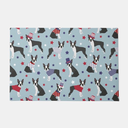 Patriotic Boston Terrier Dog Deurmat (Voorkant)