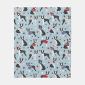Patriotic Boston Terrier Dog Fleece Deken (Voorkant)