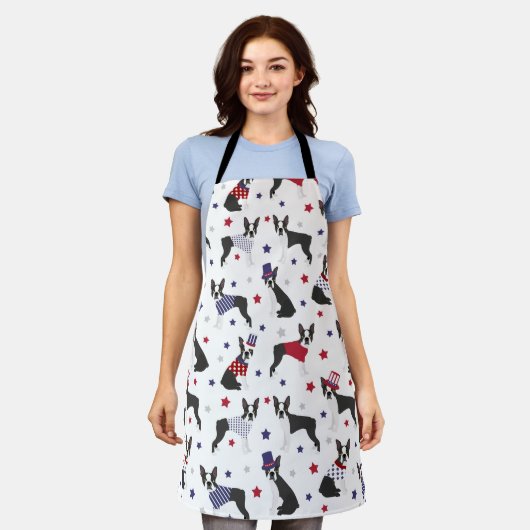 Patriotic Boston Terrier Dog Schort (Gedragen)