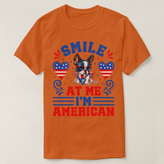 Patriotic Boston Terrier Dog T-shirt (Design voorkant)