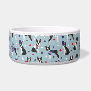 Patriotic Boston Terrier Dog Voerbakje