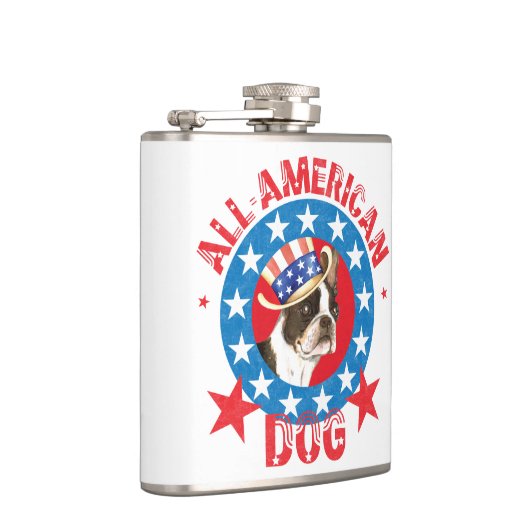 Patriotic Boston Terrier Heupfles (Rechts)