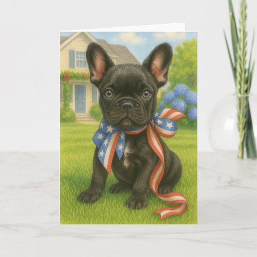 Patriotic Boston Terrier Kaart (Voorkant)