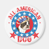 Patriotic Boston Terrier Magneet (Voorkant)