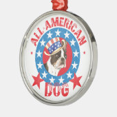 Patriotic Boston Terrier Metalen Ornament (Links)