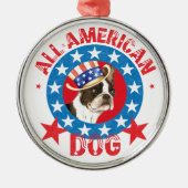Patriotic Boston Terrier Metalen Ornament (Voorkant)