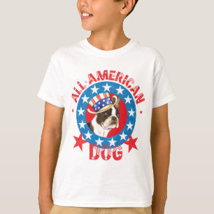 Patriotic Boston Terrier T-shirt