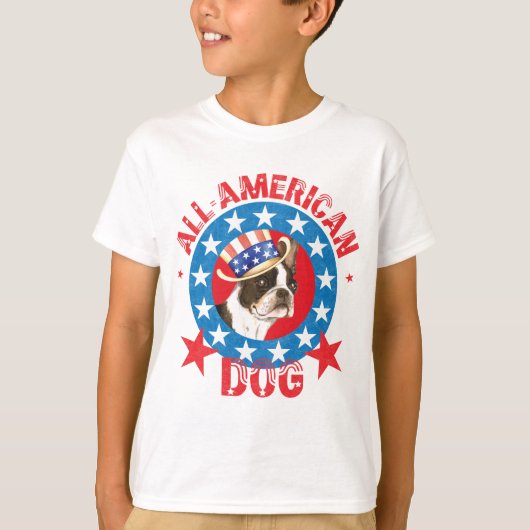 Patriotic Boston Terrier T-shirt (Voorkant)