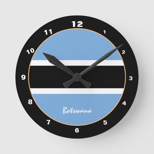 Patriotic Botswana Flag, Botswana Home / design Ronde Klok (Voorkant)