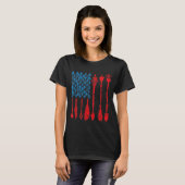 Patriotic Bow Hunting Usa American Flag Arrows T T-shirt (Voorkant volledig)