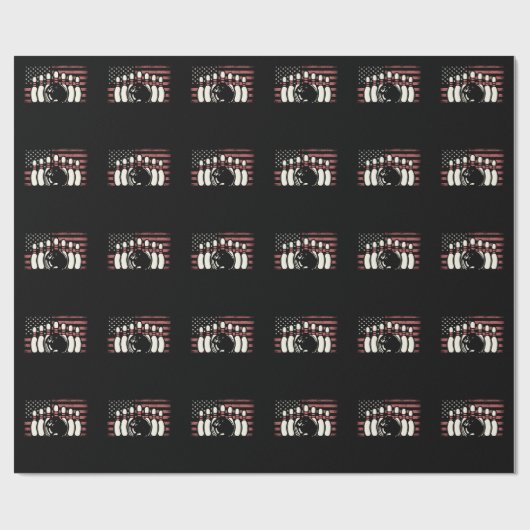 Patriotic Bowler USA Flag American Bowling Cadeaupapier (Vlak)