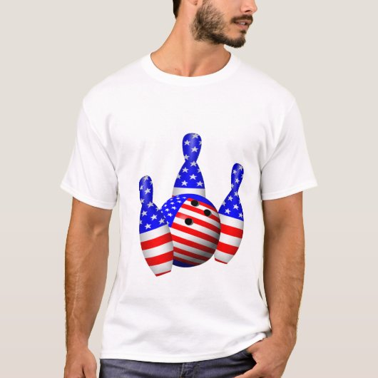 Patriotic Bowling Ball T-shirt (Voorkant)