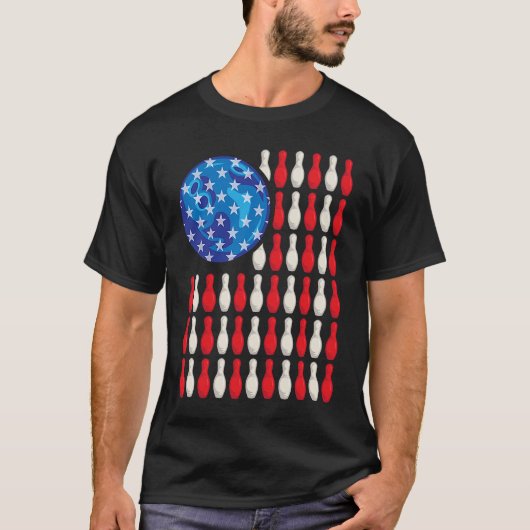 Patriotic Bowling Bowlers Players  Enthusiast Fan  T-shirt (Voorkant)