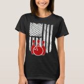 Patriotic Bowling Player Bowler T-shirt (Voorkant)