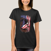 Patriotic Boxer American Flag Usa Dog T-shirt (Voorkant)