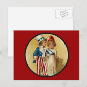 Patriotic_Boy en Girl_Postcard Briefkaart (Voorkant / Achterkant)