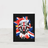 Patriotic British Christmas Uk English Flag Premiu Kaart (Voorkant)