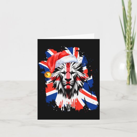 Patriotic British Christmas Uk English Flag Premiu Kaart (Voorkant)