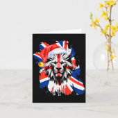 Patriotic British Christmas Uk English Flag Premiu Kaart (Gele Bloem)