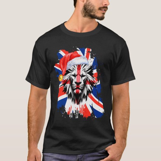 Patriotic British Christmas Uk English Flag Premiu T-shirt (Voorkant)