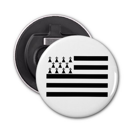 Patriotic Brittany Flag Button Flesopener (Voorkant)