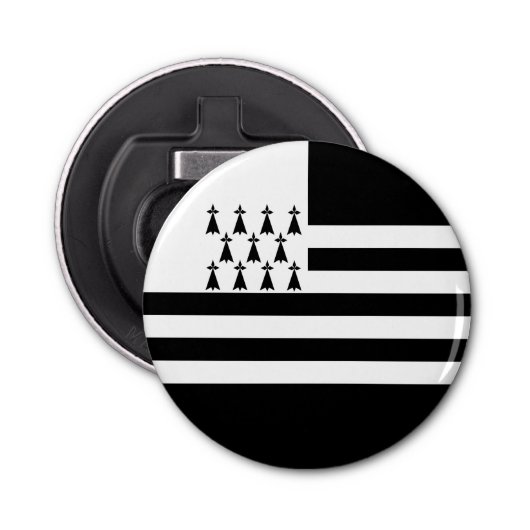 Patriotic Brittany Flag Button Flesopener (Voorkant)