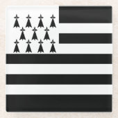 Patriotic Brittany Flag Glazen Onderzetter (Voorkant)