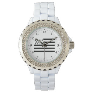 Patriotic Brittany Flag Horloge