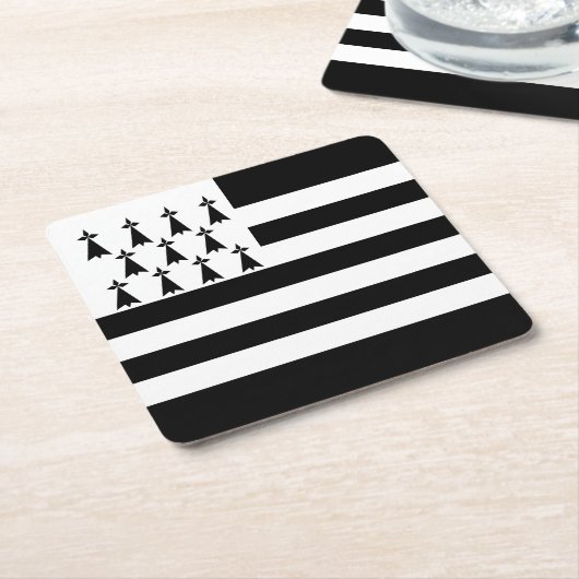 Patriotic Brittany Flag Kartonnen Onderzetters (Schuin)