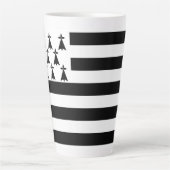 Patriotic Brittany Flag Latte Mok (Voorkant)