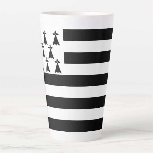 Patriotic Brittany Flag Latte Mok (Voorkant)