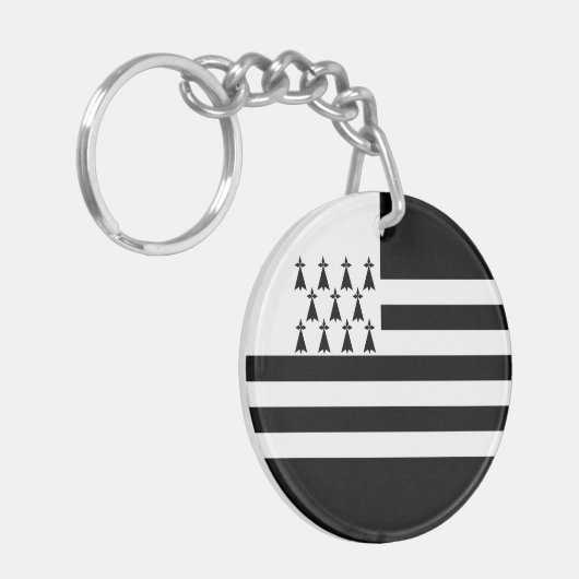 Patriotic Brittany Flag Sleutelhanger (Voorkant Links)