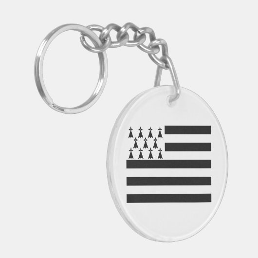 Patriotic Brittany Flag Sleutelhanger (Voorkant Links)