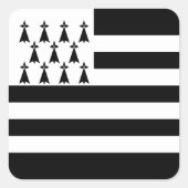 Patriotic Brittany Flag Vierkante Sticker (Voorkant)
