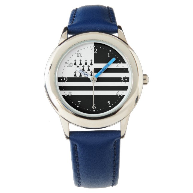 Patriotic Brittany Flag Watch Horloge (Voorkant)