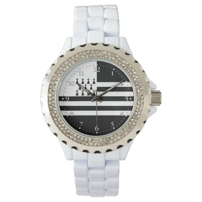Patriotic Brittany Flag Watch Horloge (Voorkant)