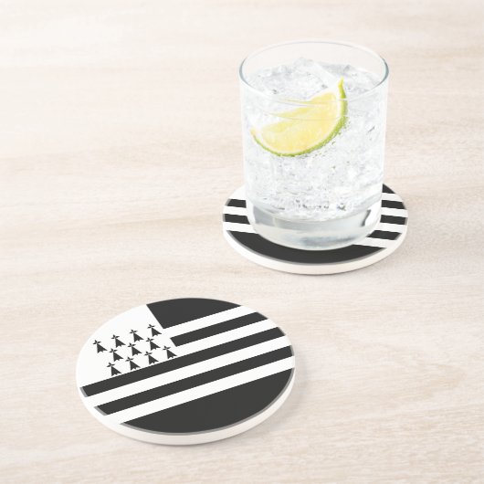 Patriotic Brittany Flag Zandsteen Onderzetter (Zijkant)