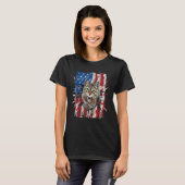Patriotic Brown Cat Torn American Flag 4th Of July T-shirt (Voorkant volledig)