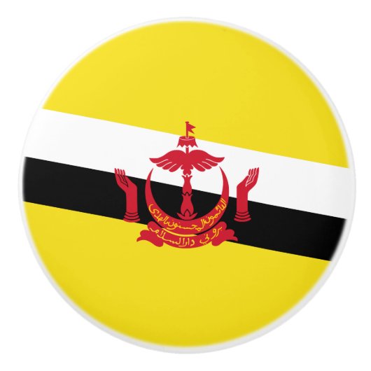 Patriotic Brunei Flag Ceramic Knob. Keramische Knop (Voorkant)