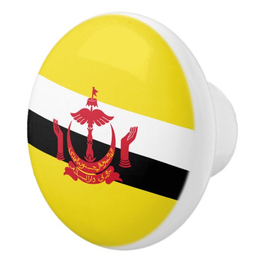 Patriotic Brunei Flag Ceramic Knob. Keramische Knop (Rechts)